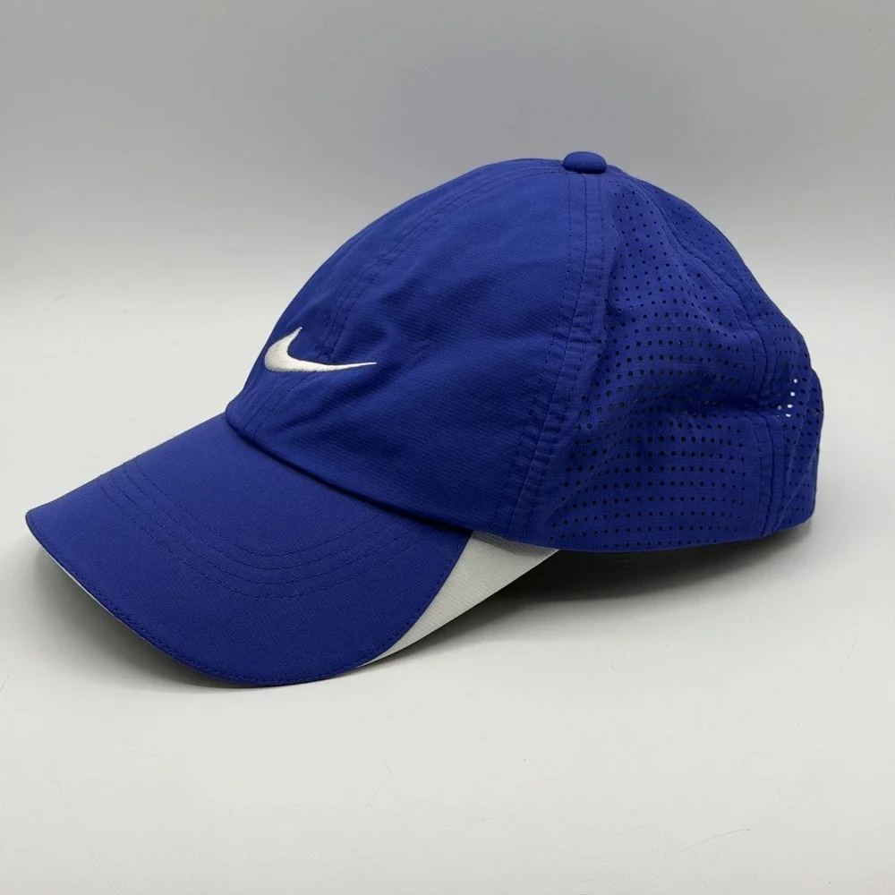 Nike Golf Perforated Cap 393998-510 One Size Blue/White Polyester Adjustable